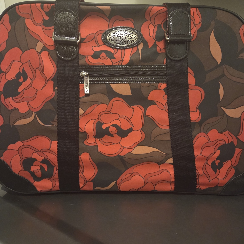 Brighton Floral Travel Bag - Red and Brown